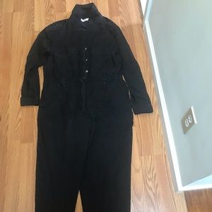 Denim jumpsuit.
